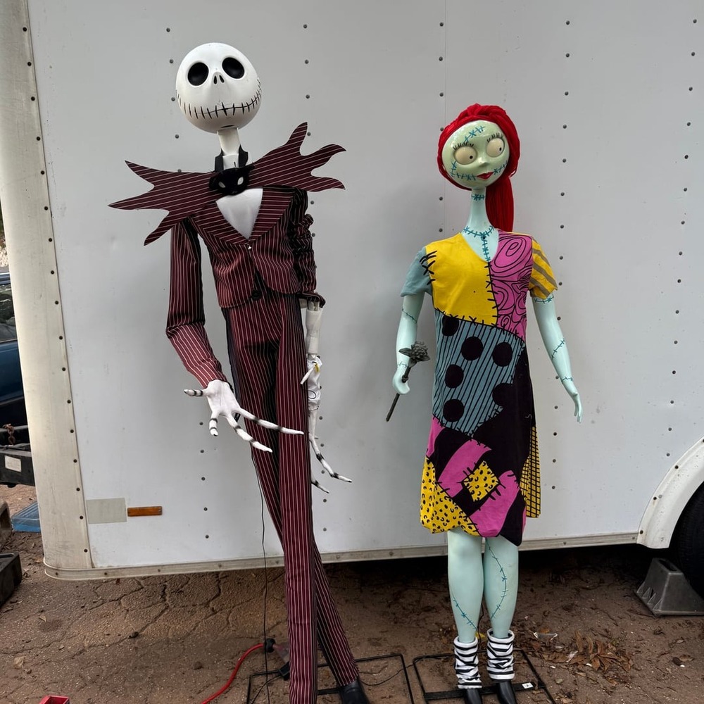 Jack Skellington and Sally Nightmare Before Christmas 6ft Animatronic Life-Size